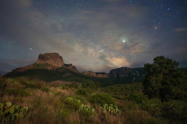 Moonlit Landscape, Milky Way Rising